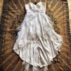 Flowy White High-low casual wedding dress sz 9/10